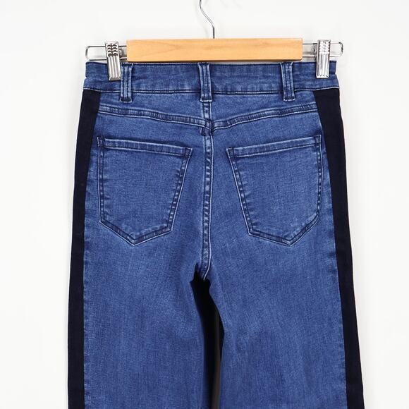 Universal Standard Mira Side Stripe Cropped Jeans Dark Indigo Blue Size 00 NWOT - Picture 5 of 7